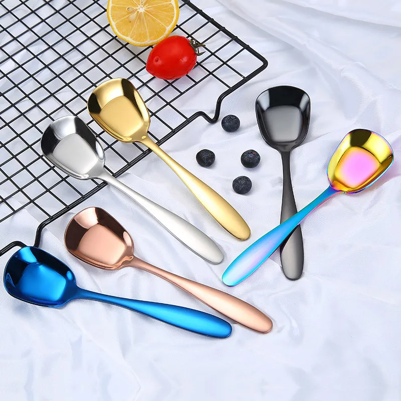 New Plat bottom Spoon Stainless Steel Dinner spoons Rice Dinnerware Child Long Handle Drink Spoon for Ice Cream Dessert Salad
New Plat bottom Spoon Stainless Steel Dinner spoons Rice Dinnerware Child Long Handle Drink Spoon for Ice Cream Dessert Salad