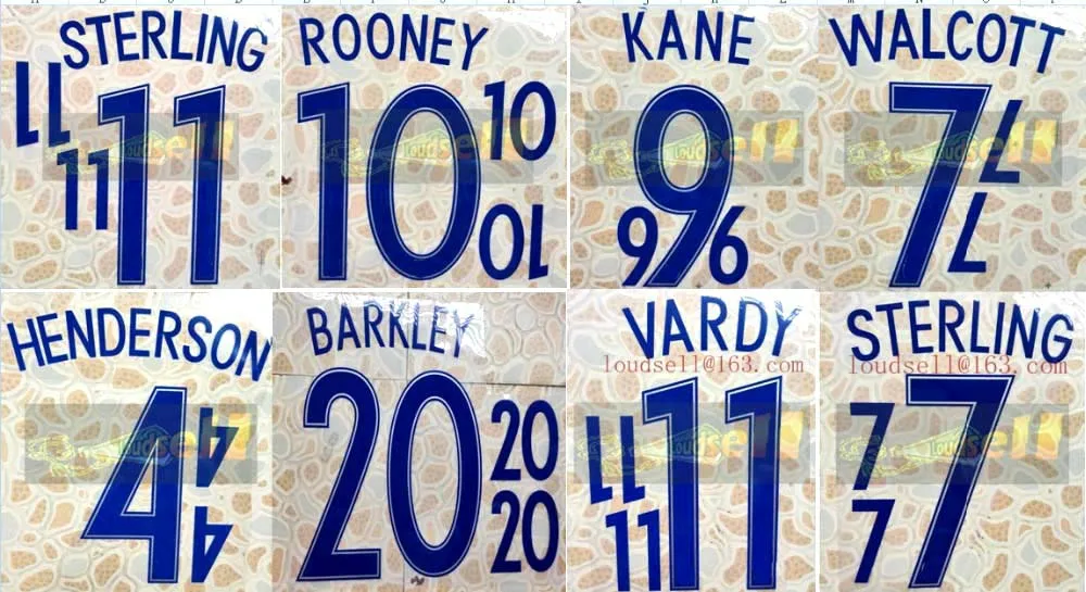 2016 home VARDY ROONEY KANE WALCOTT HENDERSON STERLING STERLING BARKLEY name numbering nameset patch badge
2016 home VARDY ROONEY KANE WALCOTT HENDERSON STERLING STERLING BARKLEY name numbering nameset patch badge