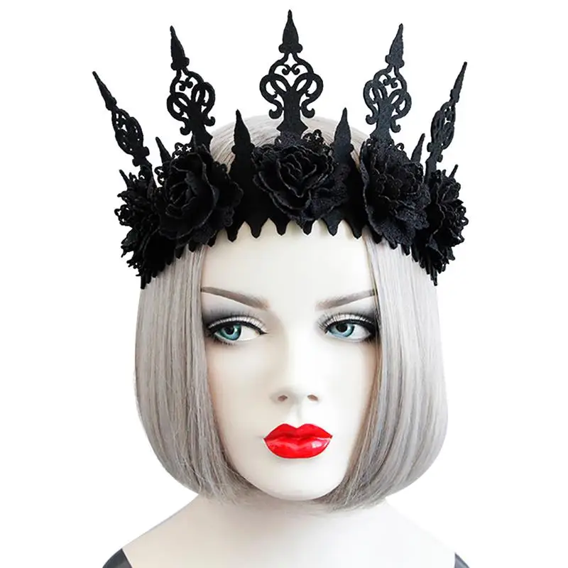 Party Head Wreath Creative Rose Hair Wreath Flower Crown Headband Handmade Black Rose Flower Crown for Halloween
Party Head Wreath Creative Rose Hair Wreath Flower Crown Headband Handmade Black Rose Flower Crown for Halloween