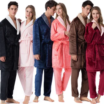 Autumn and winter plus velvet thick flannel pajamas set Men and women couples warm bathrobes winter pajamas sleepwear
Autumn and winter plus velvet thick flannel pajamas set Men and women couples warm bathrobes winter pajamas sleepwear