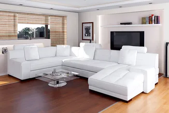 Pure white Genuine leather sofa set with competitive price