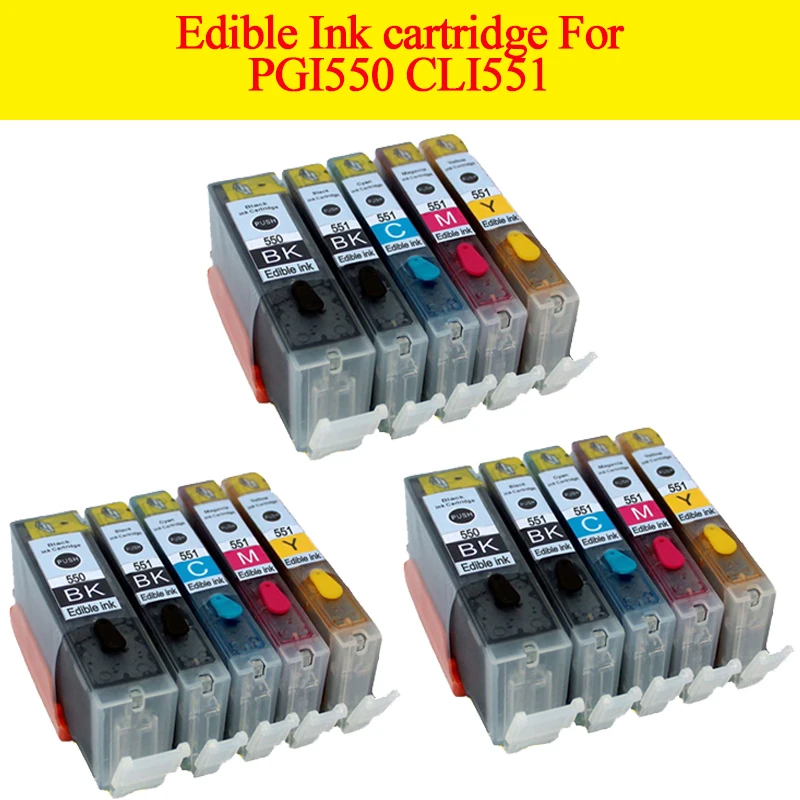 GN 15pcs PGI550L CLI551 PGI 550 edible ink cartridge For canon Pixma iP7150 iP7250 iP8750 iX6850 MG5450 MG5550 MG5650 MG6350
GN 15pcs PGI550L CLI551 PGI 550 edible ink cartridge For canon Pixma iP7150 iP7250 iP8750 iX6850 MG5450 MG5550 MG5650 MG6350