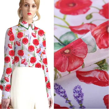 110cm Width 14mm Red Flowers 100% Mulberry Silk Crepe de Chine Fabric for Woman Summer Dresses Blouse Sewing
110cm Width 14mm Red Flowers 100% Mulberry Silk Crepe de Chine Fabric for Woman Summer Dresses Blouse Sewing