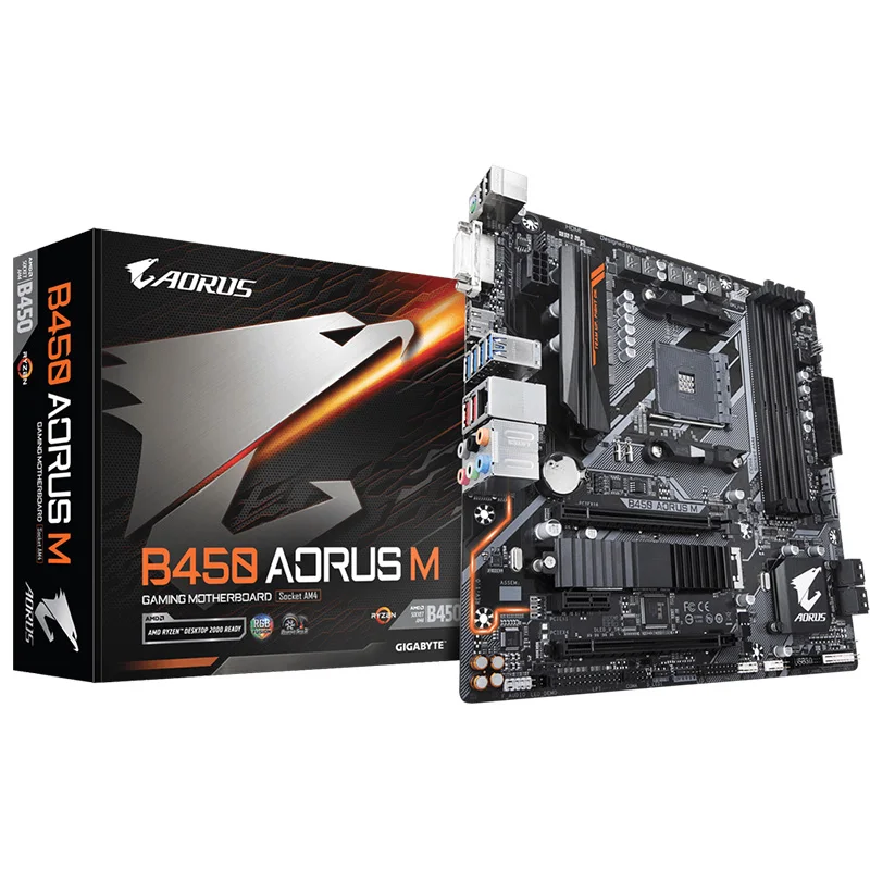 Оригинальная новая системная плата для Gigabyte B450 AORUS M AM4 DDR4 с поддержкой R3 R5 R7 1700 2600