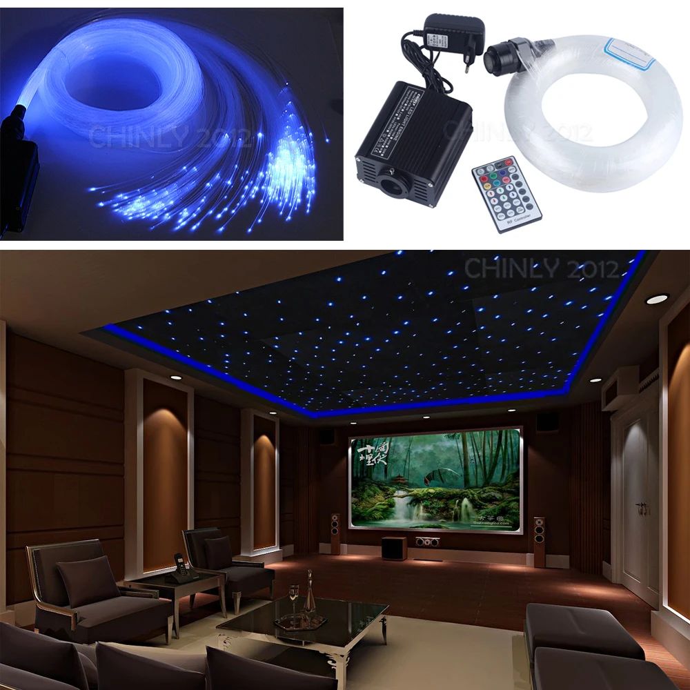 Led Fiber Optic Starry Lights Ceiling Kit 16w Rgbw Engine