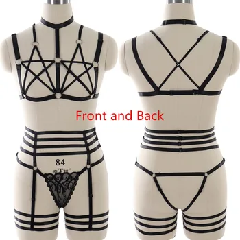 Black Full Body Harness Strap Adjust Lingerie Set Pentagram Bondage Goth Sexy Lace Garter Belt Halloween Club Dance Rave Wear
Black Full Body Harness Strap Adjust Lingerie Set Pentagram Bondage Goth Sexy Lace Garter Belt Halloween Club Dance Rave Wear