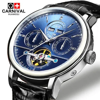 Tourbillon Mens Watches switzerland Carnival Luxury Brand Waterproof Automatic Mechanical Watch leather strap montre homme uhren
Tourbillon Mens Watches switzerland Carnival Luxury Brand Waterproof Automatic Mechanical Watch leather strap montre homme uhren