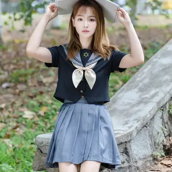 New Orthodox Uniform College Costume School Girl JK School Uniforms Short Sleeve Tops Pleated Skirt Sailors Girls Clothing S-XXL 
New Orthodox Uniform College Costume School Girl JK School Uniforms Short Sleeve Tops Pleated Skirt Sailors Girls Clothing S-XXL