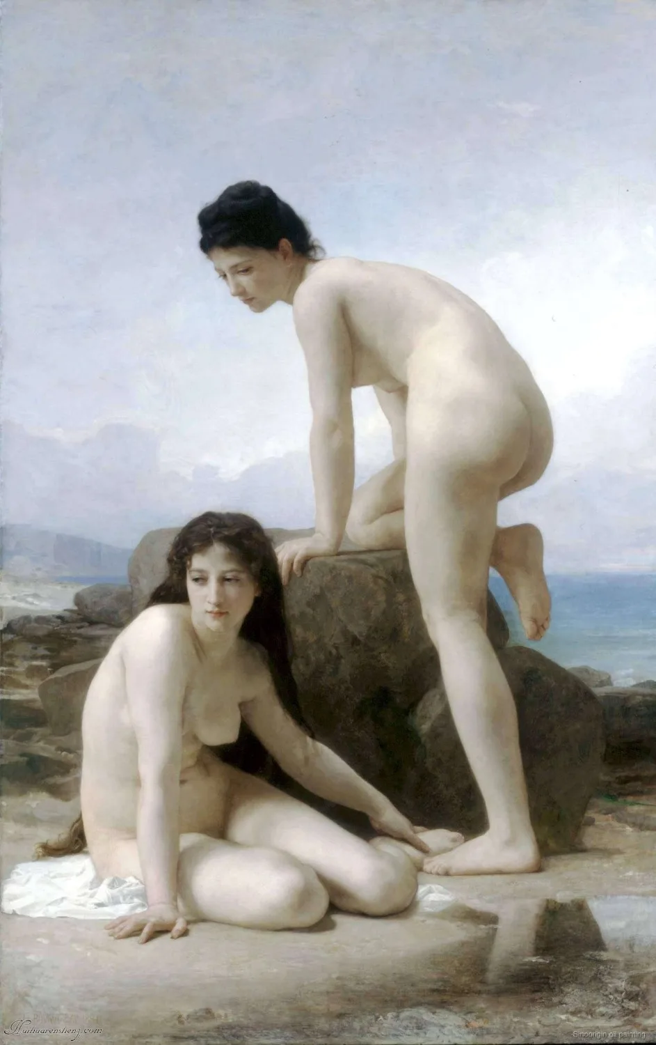 

The Two Bathers William-Adolphe Bouguereau nude art painting classical portrait print canvas sale