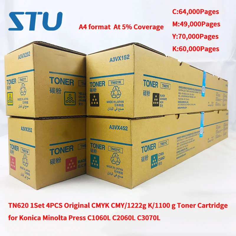 Тонер-картриджи для Konica Minolta Press C1060L C2060L C3070L, TN620, 1 комплект, 4 шт.
Тонер-картриджи для Konica Minolta Press C1060L C2060L C3070L, TN620, 1 комплект, 4 шт.