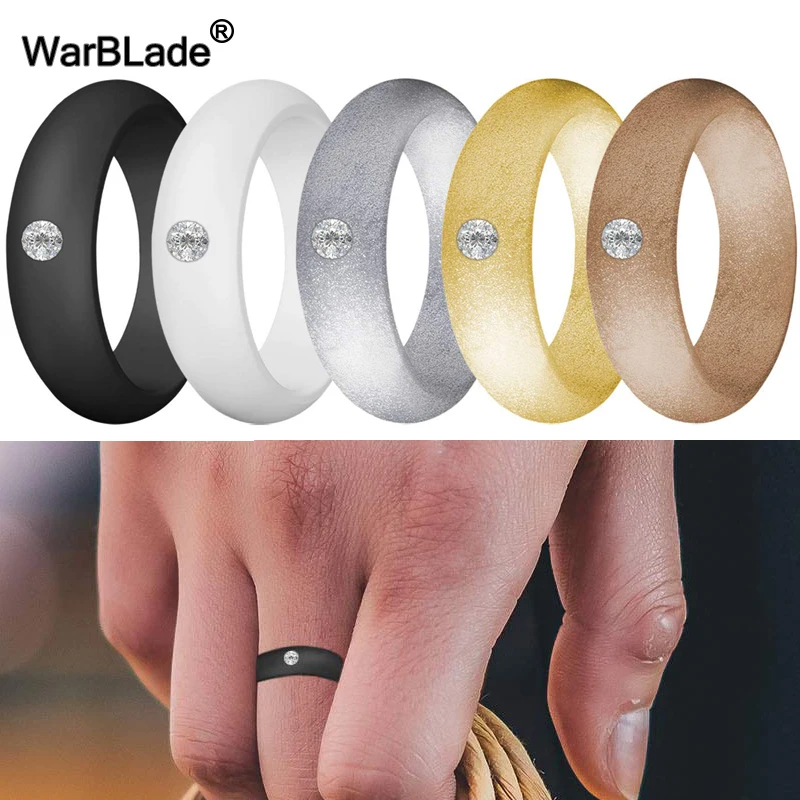 New 5.7mm Rhinestone Silicone Rings Food Grade FDA Silicone Finger Ring Hypoallergenic Flexible For Women Wedding Rubber Bands
New 5.7mm Rhinestone Silicone Rings Food Grade FDA Silicone Finger Ring Hypoallergenic Flexible For Women Wedding Rubber Bands