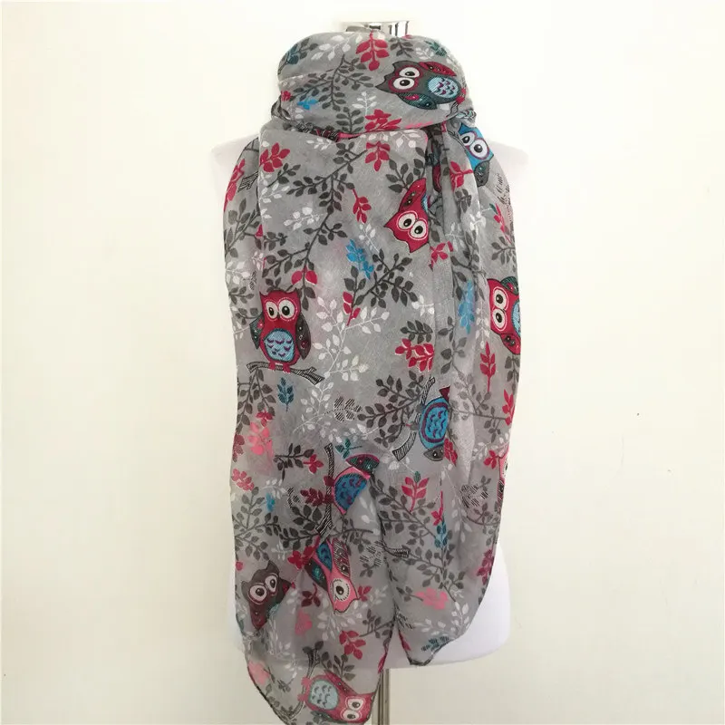 

New women's animal birds owl scarves fashion viscose headband muslim popular wrap winter tree print infinity scarf shawls