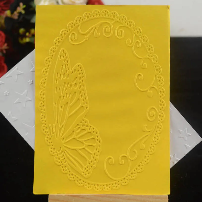 Butterfly in the oval embossing folder background for DIY Scrapbooking Decorative Embossing card making
Butterfly in the oval embossing folder background for DIY Scrapbooking Decorative Embossing card making
