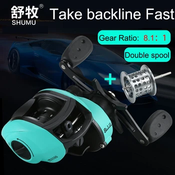 MEW Baitcasting Reel Fishing Reel Double Spools Gear Ratio8.1:1 Right /Left Handl Carp Fishing Wheel Fishing Tackle 8KG Max Drag
MEW Baitcasting Reel Fishing Reel Double Spools Gear Ratio8.1:1 Right /Left Handl Carp Fishing Wheel Fishing Tackle 8KG Max Drag