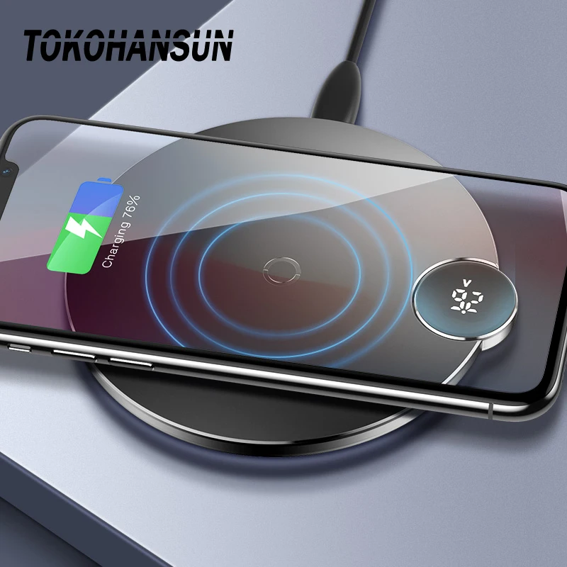 TOKOHANSUN LED Digital Display Wireless Charger for iPhone XS Max XR X 8 Qi Wireless Charging Pad for Samsung Galaxy S8 S9+
TOKOHANSUN LED Digital Display Wireless Charger for iPhone XS Max XR X 8 Qi Wireless Charging Pad for Samsung Galaxy S8 S9+