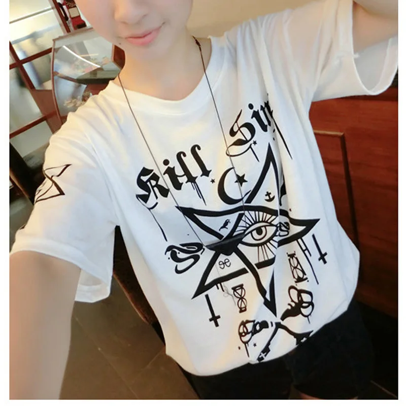 Cheaper 2015 Harajuku Preppy style Star Eyes Letter Print Loose Plus Size Pullover Short Sleeve Shirt Women M-XXL Free Shipping
Cheaper 2015 Harajuku Preppy style Star Eyes Letter Print Loose Plus Size Pullover Short Sleeve Shirt Women M-XXL Free Shipping