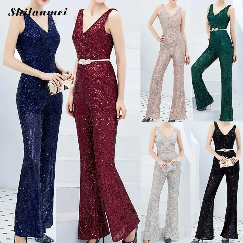Sparkly Sequined Sequined Women 2019 Summer Sexy Deep V-Neck Club Party Long Playsuits Sleeveless Backless Elegant Romper Femme
Sparkly Sequined Sequined Women 2019 Summer Sexy Deep V-Neck Club Party Long Playsuits Sleeveless Backless Elegant Romper Femme