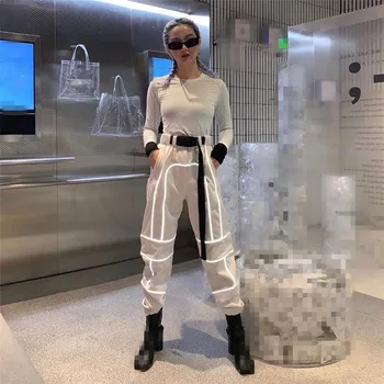 2019 Women Reflective Patchwork Cargo Pants Zipper Fly With Sashes Pockets Casual Trousers Fashion Street Workout Pants
2019 Women Reflective Patchwork Cargo Pants Zipper Fly With Sashes Pockets Casual Trousers Fashion Street Workout Pants