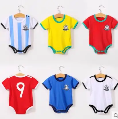 New summer baby infant jumpsuit baby World Cup soccer shirt short - sleeved cotton triangle ha clothes baby short-sleeved romper
New summer baby infant jumpsuit baby World Cup soccer shirt short - sleeved cotton triangle ha clothes baby short-sleeved romper