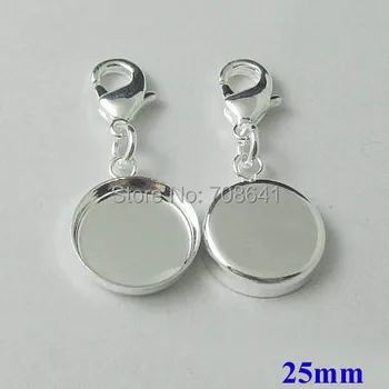 New Silver Plated Blank Bases 25mm Round Deep Wall Bezel cups w/ Lobster Clasps Pendant Setting DIY Jewelry Findings
New Silver Plated Blank Bases 25mm Round Deep Wall Bezel cups w/ Lobster Clasps Pendant Setting DIY Jewelry Findings