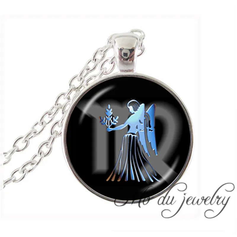 Image Virgo Zodiac Necklace Art Picture Pendant Jewelry The Sixth Astrological Sign Virgo August September Birthday Gifts Necklaces