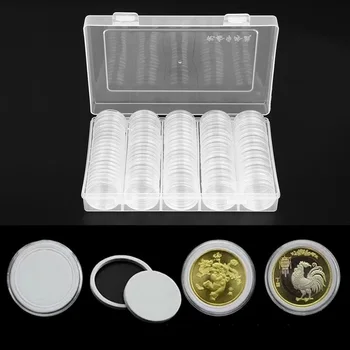 100Pcs/Box Plastic Storage Capsules Display Cases Organizer Collectibles Gifts Home Decor Coin Box Clear 25mm Round Boxed Holder
100Pcs/Box Plastic Storage Capsules Display Cases Organizer Collectibles Gifts Home Decor Coin Box Clear 25mm Round Boxed Holder