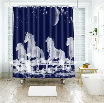 Horse Running at Blue Night Pattern 3d View Shower Curtains Bathroom Curtain Comfortable Waterproof Thickened Bath Curtain
Horse Running at Blue Night Pattern 3d View Shower Curtains Bathroom Curtain Comfortable Waterproof Thickened Bath Curtain