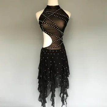 New style latin dance costume sexy gauze stones latin dance dress for women latin dance competition dresses A60 S-4XL
New style latin dance costume sexy gauze stones latin dance dress for women latin dance competition dresses A60 S-4XL