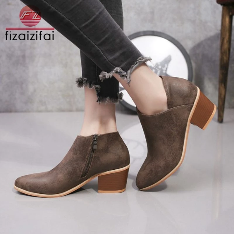 fizaizifai Size 35-43 Women High Heel Shoes Female Pointed Toe Shoes Women Solid Color Pumps Thick Heels Mature Zipper Footwear
fizaizifai Size 35-43 Women High Heel Shoes Female Pointed Toe Shoes Women Solid Color Pumps Thick Heels Mature Zipper Footwear