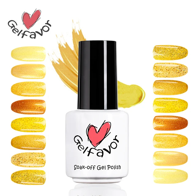 Фото Гель-лак для ногтей с желтым бриллиантом серии Color 8 видов цветов 7 мл UV LED | Красота