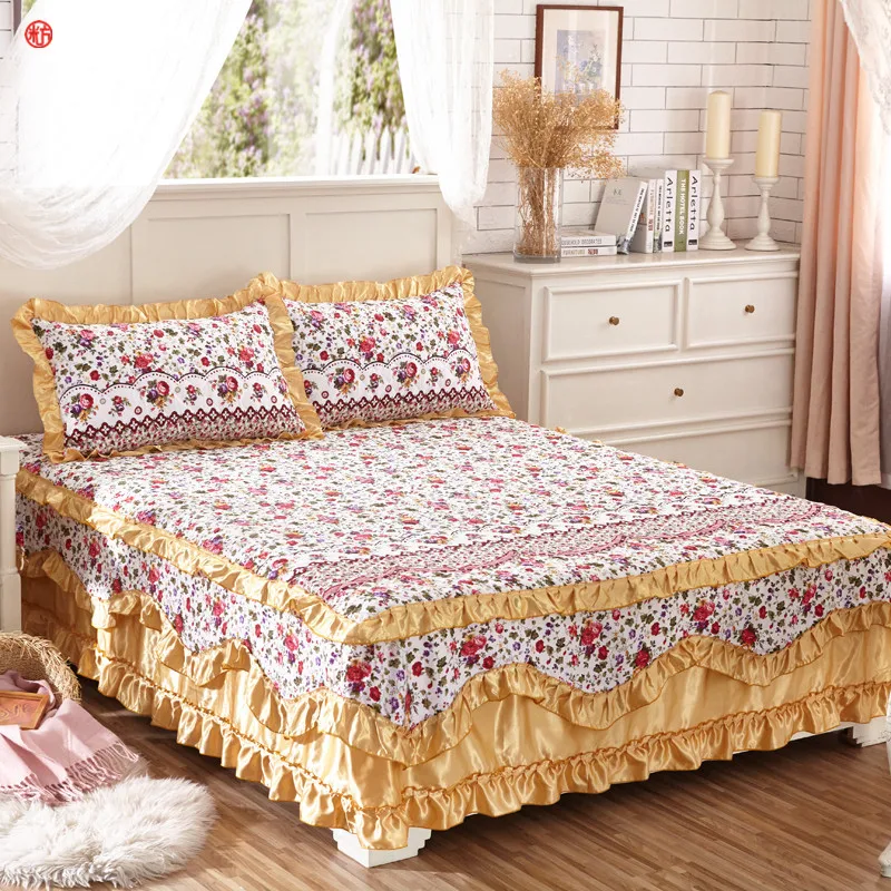 Korean bed skirt set thicken bed cover sheets bed 100% cotton quilted lace bedspread pastoral flower lace bed sheet 3pcs king
Korean bed skirt set thicken bed cover sheets bed 100% cotton quilted lace bedspread pastoral flower lace bed sheet 3pcs king