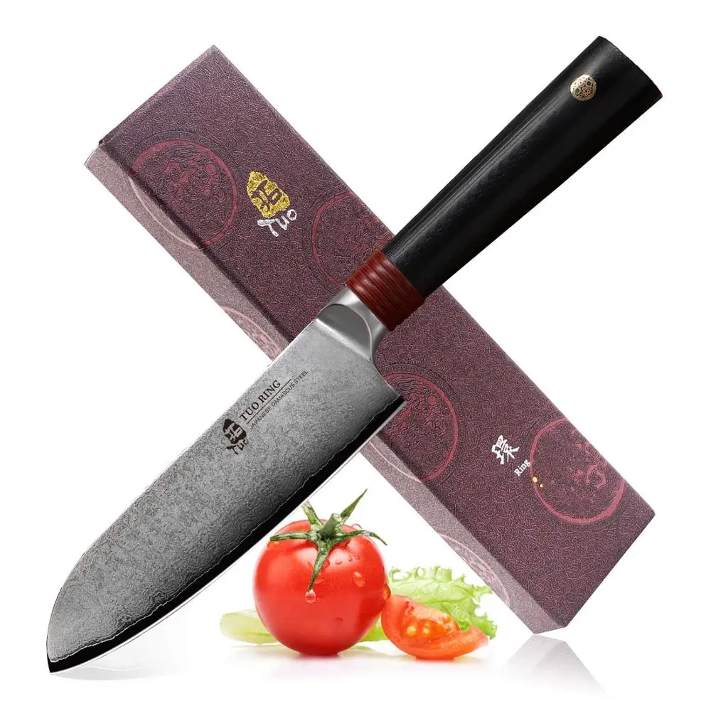 TUO Cutlery Santoku Knife - Japanese AUS-10D Damascus Dragon Pattern -Hollow Ground Kitchen Knife -Ergonomic G10 Handle - 5.5''
TUO Cutlery Santoku Knife - Japanese AUS-10D Damascus Dragon Pattern -Hollow Ground Kitchen Knife -Ergonomic G10 Handle - 5.5''