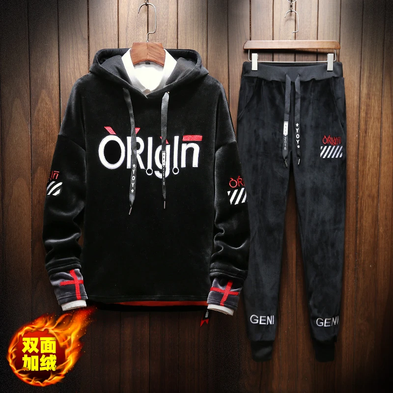 Men Set Fashion Tracksuit Fleece Lined Thick Warm Sweatshirt+Pants Sportswear Suit Male Winter Suit Men Clothing Drop Shipping
Men Set Fashion Tracksuit Fleece Lined Thick Warm Sweatshirt+Pants Sportswear Suit Male Winter Suit Men Clothing Drop Shipping