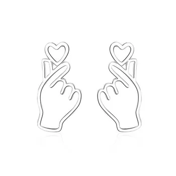 Fashion 925 Silver Creative Whimsy Lovely Heart Hand Stud Earrings For Girls Women Personality Earring Gift Korea Jewelry ED583
Fashion 925 Silver Creative Whimsy Lovely Heart Hand Stud Earrings For Girls Women Personality Earring Gift Korea Jewelry ED583