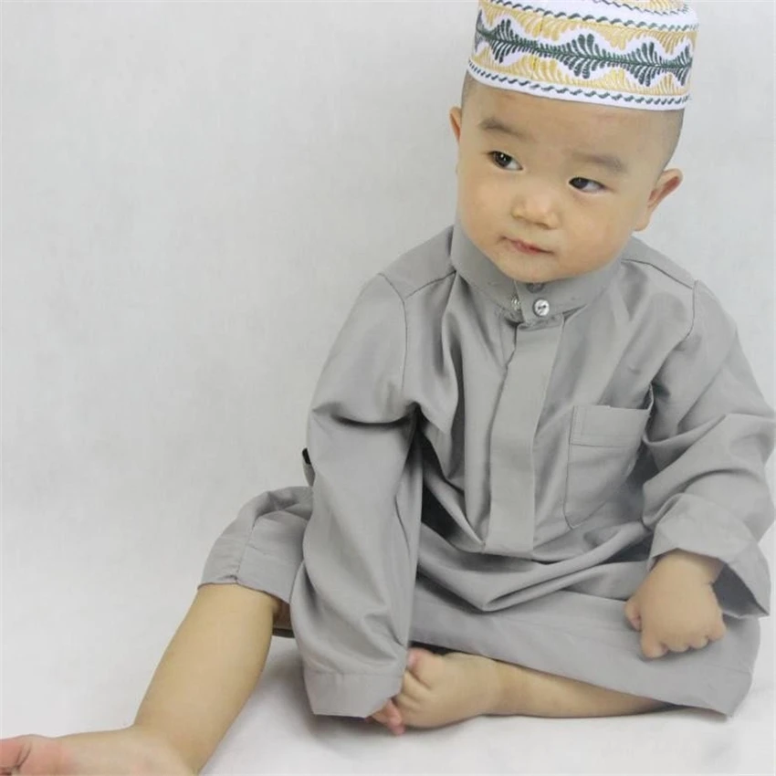 

Boys Muslim Abaya Kids Kaftan Islamic Clothing Dubai Jubba Thobe Arab Eid Mubarak Toddler 2-6 6-10 Years Old Traditional Robes