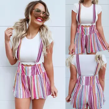 Ladies Women Summer Casual Striped Loose Shorts Boho Beach Holiday High Waist Colorful Overalls Shorts
Ladies Women Summer Casual Striped Loose Shorts Boho Beach Holiday High Waist Colorful Overalls Shorts