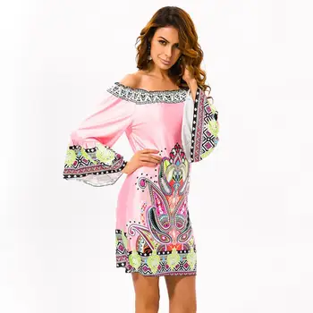 Nice Women Vogue European American Wind Printing Dresses A Single Word Collar Beach Party Long Above Knee, Mini Spring
Nice Women Vogue European American Wind Printing Dresses A Single Word Collar Beach Party Long Above Knee, Mini Spring