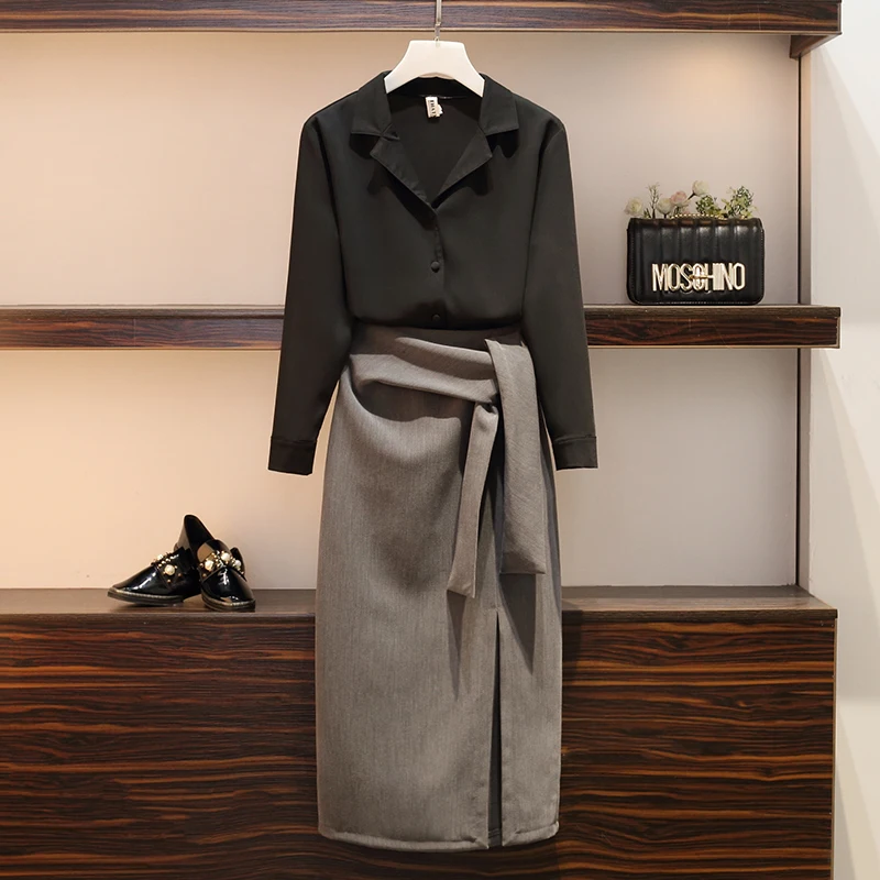 2XL-4XL Large Size Women's Sets New Spring Solid Color Long Sleeve Blouses + Medium-long Slim Hip Pencil Skirt Female Suits
2XL-4XL Large Size Women's Sets New Spring Solid Color Long Sleeve Blouses + Medium-long Slim Hip Pencil Skirt Female Suits