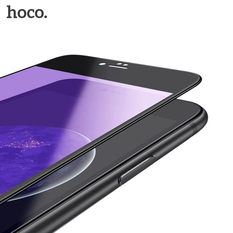 Hoco для iPhone 7 & PLUS 3Д Гибкие Мягкие Края Закаленное Стекло Пленка Прозрачная Анти Blue