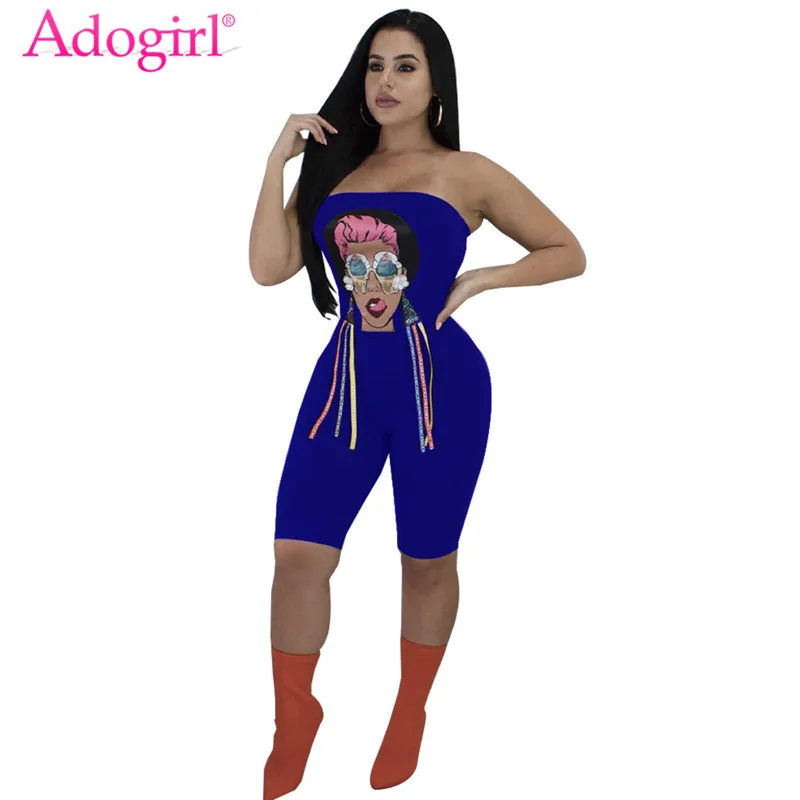 Adogirl Ice Cream Cartoon Girl Print Jumpsuits for Women Sexy Strapless Skinny Knee Length Romper Playsuit Club Overalls Outfit
Adogirl Ice Cream Cartoon Girl Print Jumpsuits for Women Sexy Strapless Skinny Knee Length Romper Playsuit Club Overalls Outfit