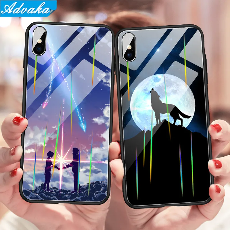 Advaka Luxury Aurora Luminous Back Tempered Glass Cover For iPhone 6 6P 6S 6SP 7 7P 8 8P X XR XS XS MAX Silicone Phone Case
Advaka Luxury Aurora Luminous Back Tempered Glass Cover For iPhone 6 6P 6S 6SP 7 7P 8 8P X XR XS XS MAX Silicone Phone Case