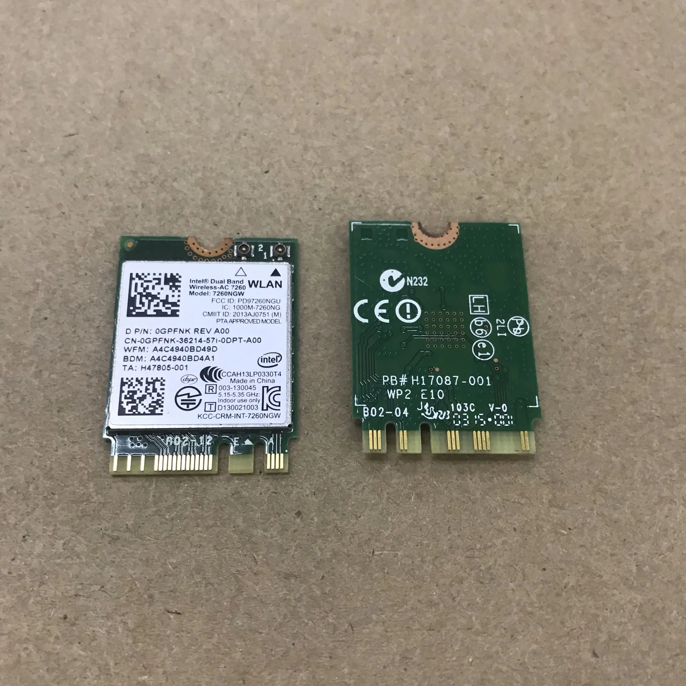 Двухдиапазонная карта DP/n 0GPFNK для Intel Wireless 7260 WLAN WiFi 802,11 ac/a/b/g/N + Bluetooth 4,0
Двухдиапазонная карта DP/n 0GPFNK для Intel Wireless 7260 WLAN WiFi 802,11 ac/a/b/g/N + Bluetooth 4,0
