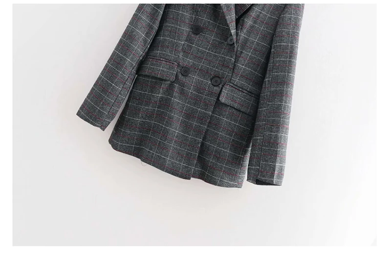 2018 Spring And Summer Women Suit New European Fashion Medium And Long Slim Fit Plaid Casual Blazer Small Suit For Women D8A159 (1)