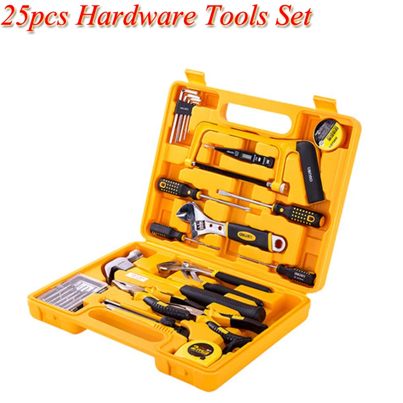 25Pcs Multi-function Hardware Tools Set Hand General Household Hand Tool Kit with Plastic Toolbox Storage Case
25Pcs Multi-function Hardware Tools Set Hand General Household Hand Tool Kit with Plastic Toolbox Storage Case