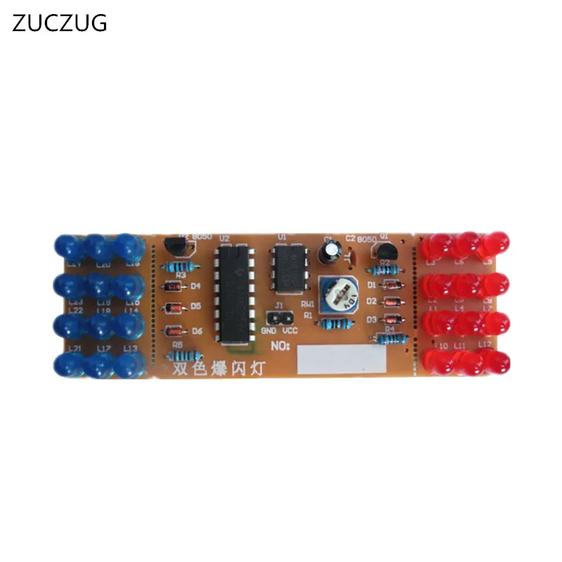 Double color strobe kit NE555+CD4017 thunderbolt flash electronic production of electronic training DIY
Double color strobe kit NE555+CD4017 thunderbolt flash electronic production of electronic training DIY