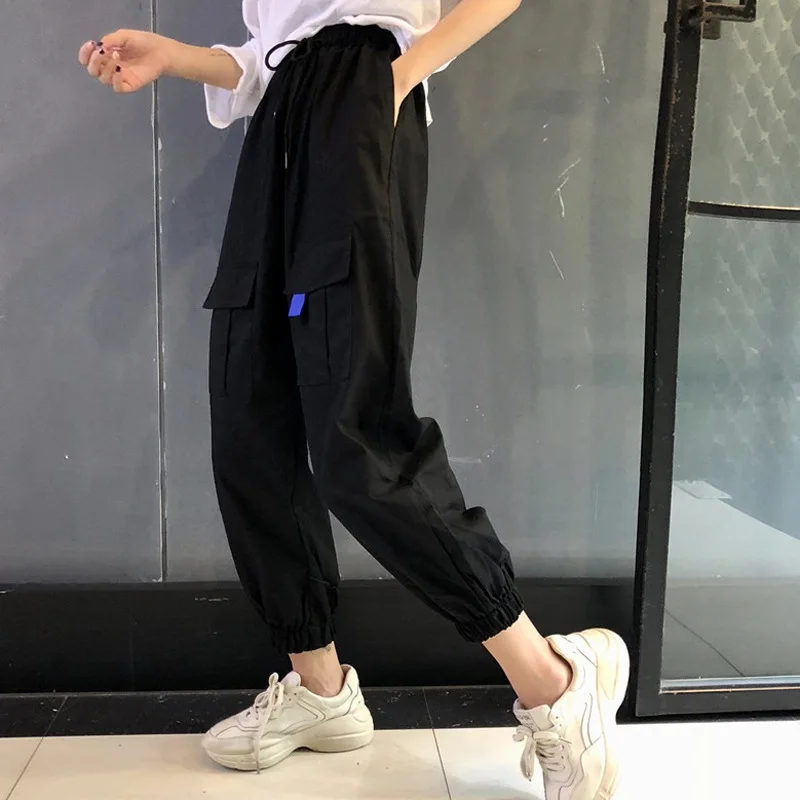 Women High Waist Loose Joggers Pants Drawstring Streetwear Ladies Cargo Pants Solid Big Pocket Female Causal Pants Punk Trousers
Women High Waist Loose Joggers Pants Drawstring Streetwear Ladies Cargo Pants Solid Big Pocket Female Causal Pants Punk Trousers