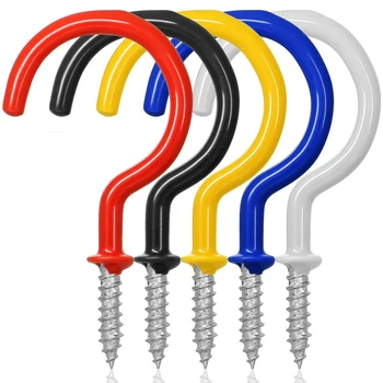 5 pcs 2.9 Inches Cup Hook Ceiling Hooks, FineGood Vinyl Coated Screw-in Hanger for Indoor and Outdoor Use
5 pcs 2.9 Inches Cup Hook Ceiling Hooks, FineGood Vinyl Coated Screw-in Hanger for Indoor and Outdoor Use