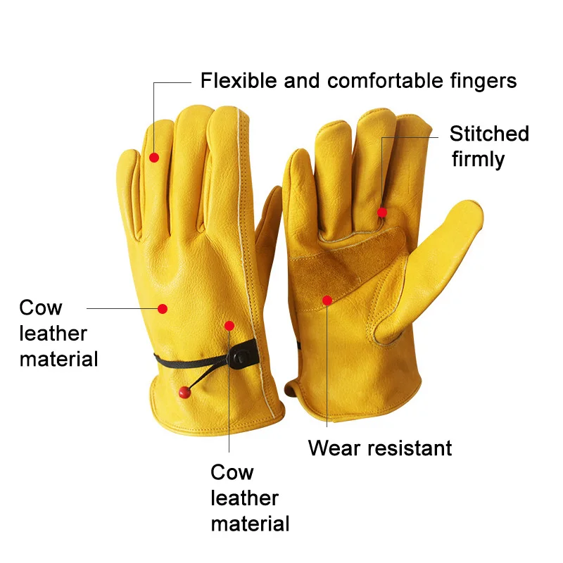 Newly 1 Pair Work Gloves Cowhide Leather Wear-resisting Protective Men Working Welding Sports FMS19
Newly 1 Pair Work Gloves Cowhide Leather Wear-resisting Protective Men Working Welding Sports FMS19