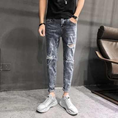 Mens Biker Jeans Hole Design Pants Cacual Streetwear Men Jeans Masculino Slim Fit Jeans Homme Denim Zipper Spring Summer 2019
Mens Biker Jeans Hole Design Pants Cacual Streetwear Men Jeans Masculino Slim Fit Jeans Homme Denim Zipper Spring Summer 2019