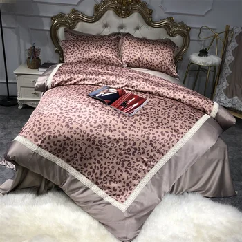 Leopard Print Lace Patchwork Bedding Set Twin Queen King Size Quilt Cover Bed Sheets with Pillowcase Satin IMITATED SILK FABRIC
Leopard Print Lace Patchwork Bedding Set Twin Queen King Size Quilt Cover Bed Sheets with Pillowcase Satin IMITATED SILK FABRIC